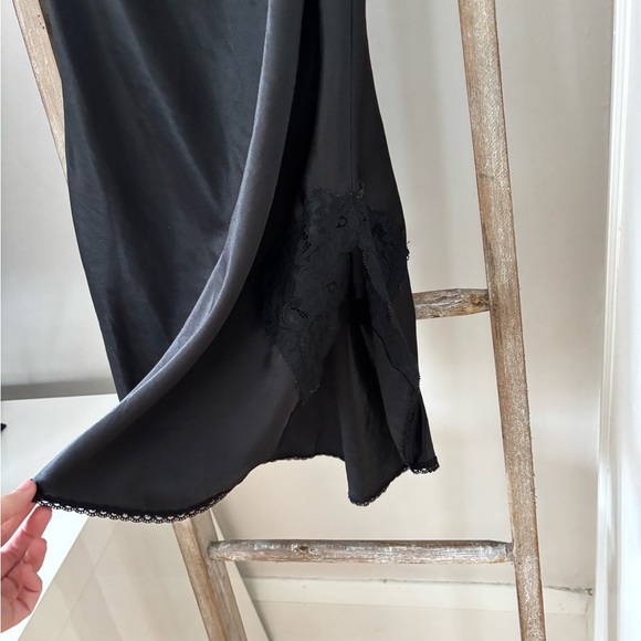 Vintage Wondermaid Satin and Lace Black Lingerie Slip - Picture 7 of 9